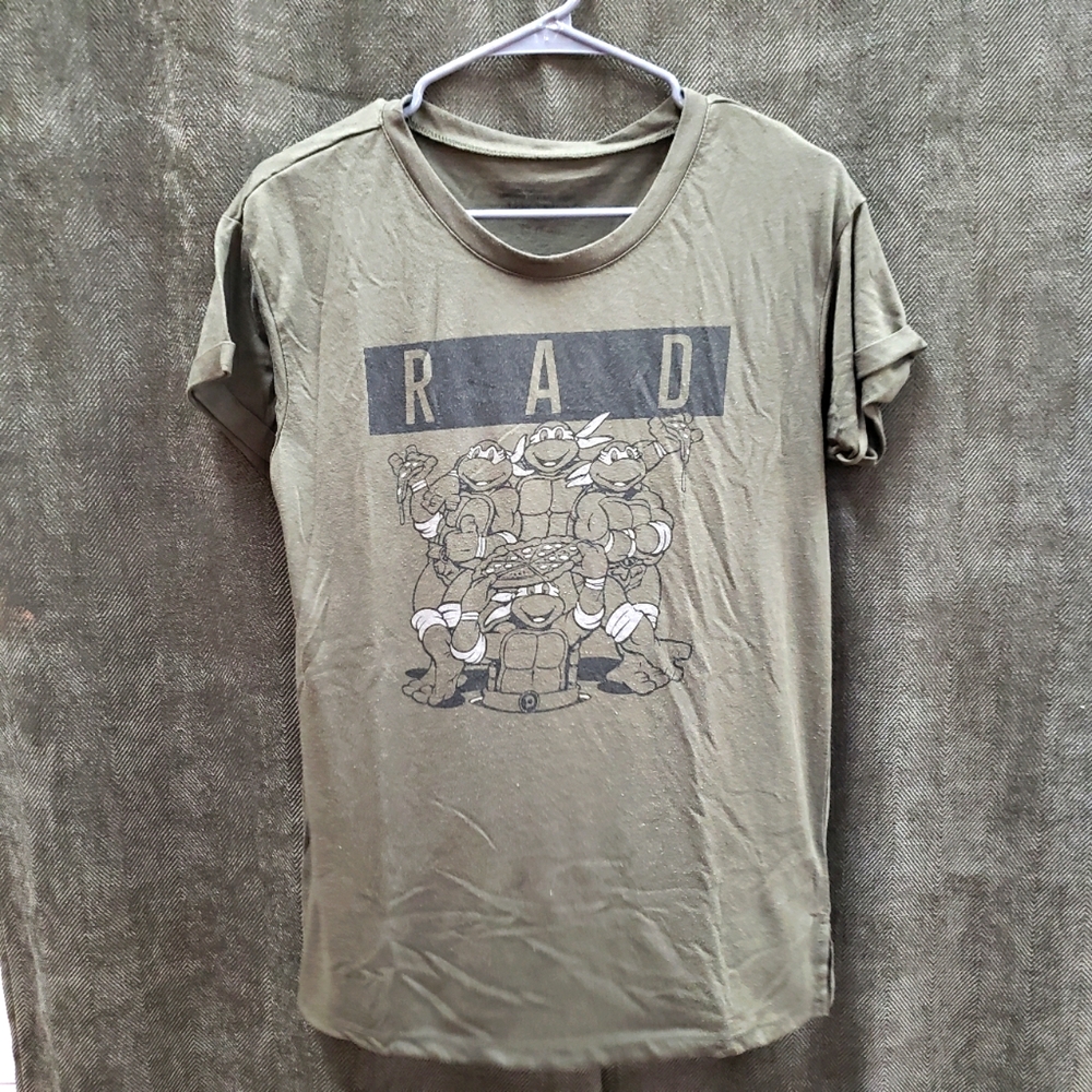 RAD olive green ninja turtles tshirt